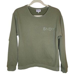 Revolve SNDYS Everyday Green Logo Sweatshirt, XS